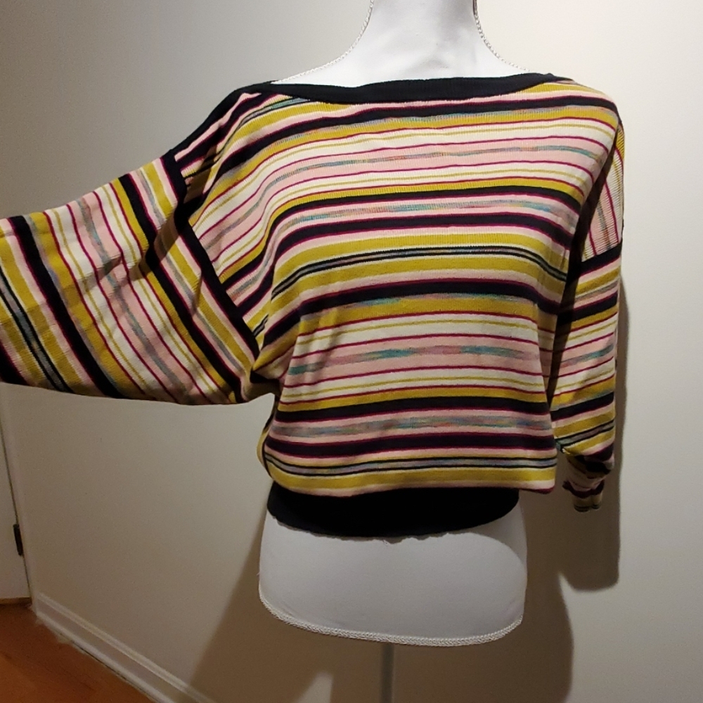 Moth Anthro multi-striped Boatneck striped sweater